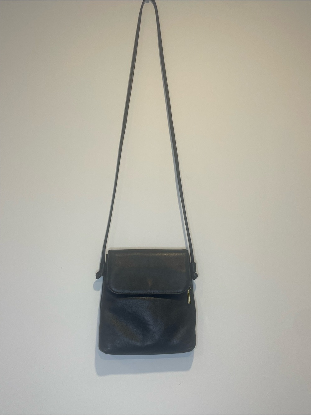 Classic Black Leather Crossbody Bag